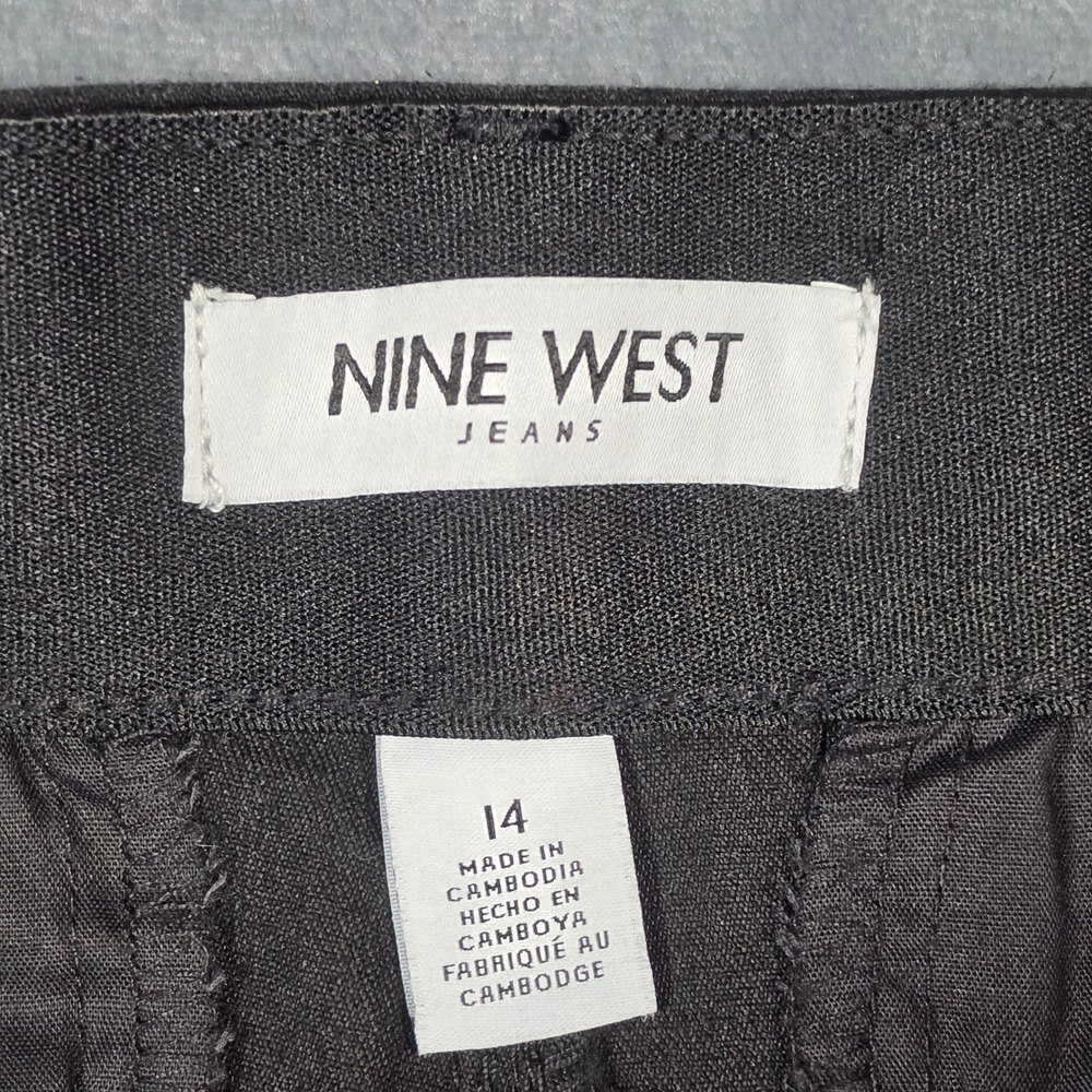 Nine West Jeans Womens Wide Leg Trouser Black Pants SDNWB3327 Size 14 - Picture 2 of 11